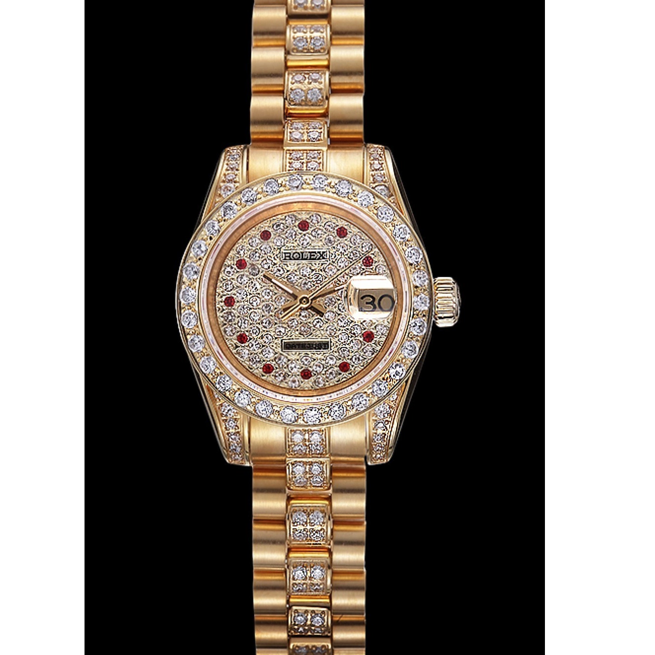 Best AAA Replica Sites Swiss 622023 Gold Diamond Dial DateJust Rolex 0604